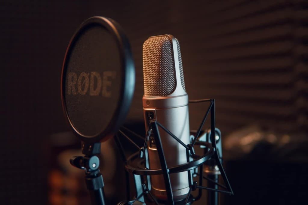 Podcast studio microphone